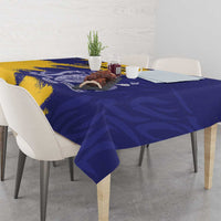 Custom Barbados Royals Cricket Tablecloth Coat Of Arms Flag Style