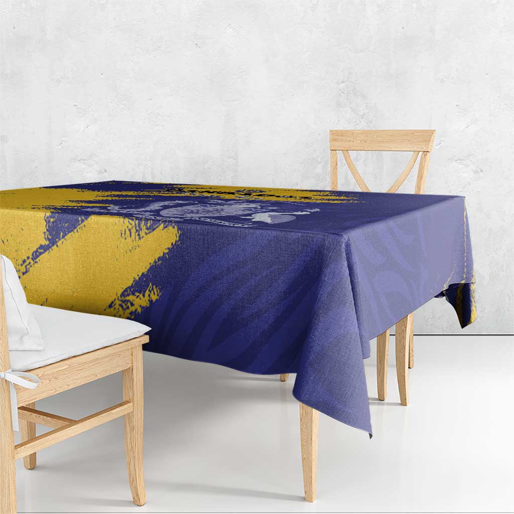 Custom Barbados Royals Cricket Tablecloth Coat Of Arms Flag Style