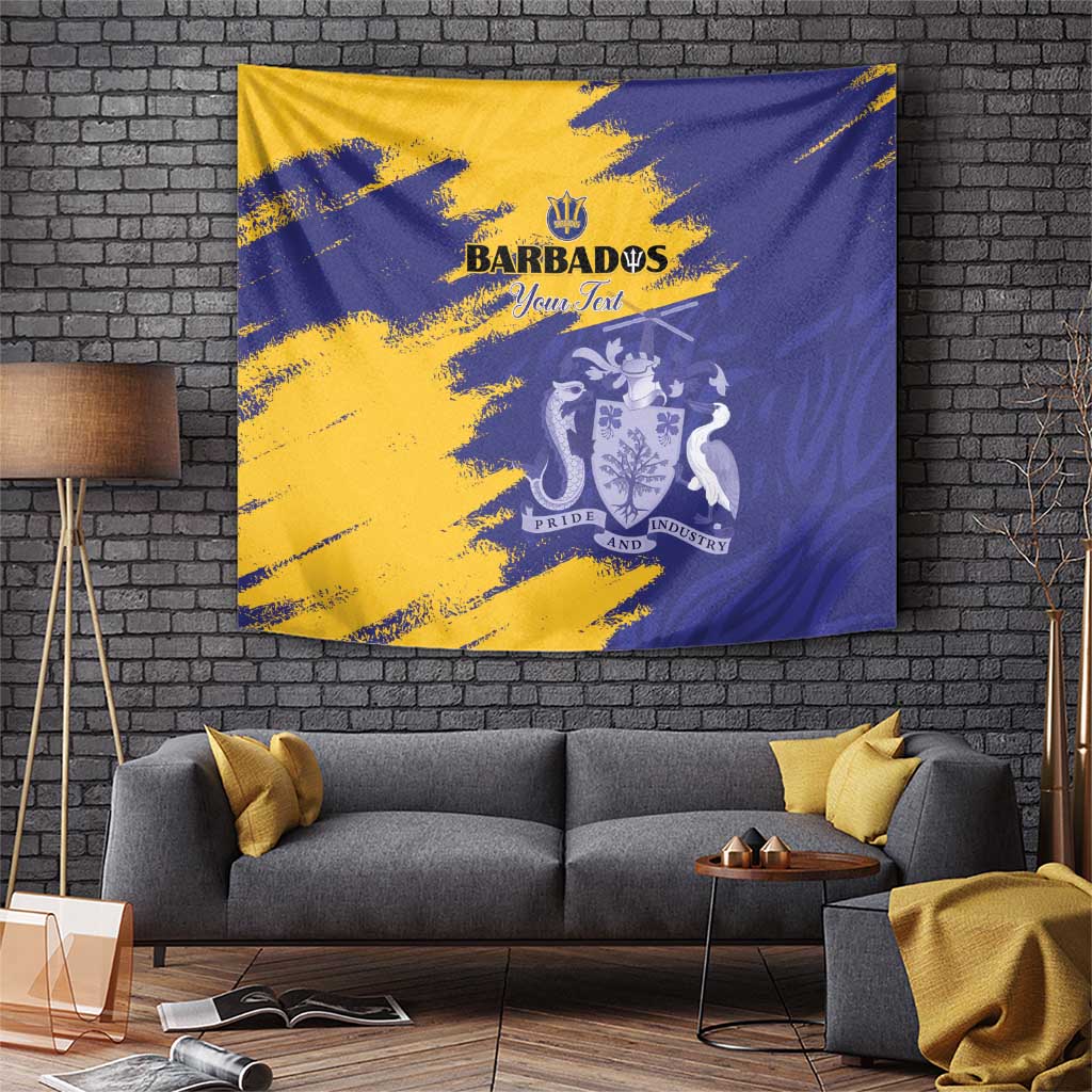 Custom Barbados Royals Cricket Tapestry Coat Of Arms Flag Style