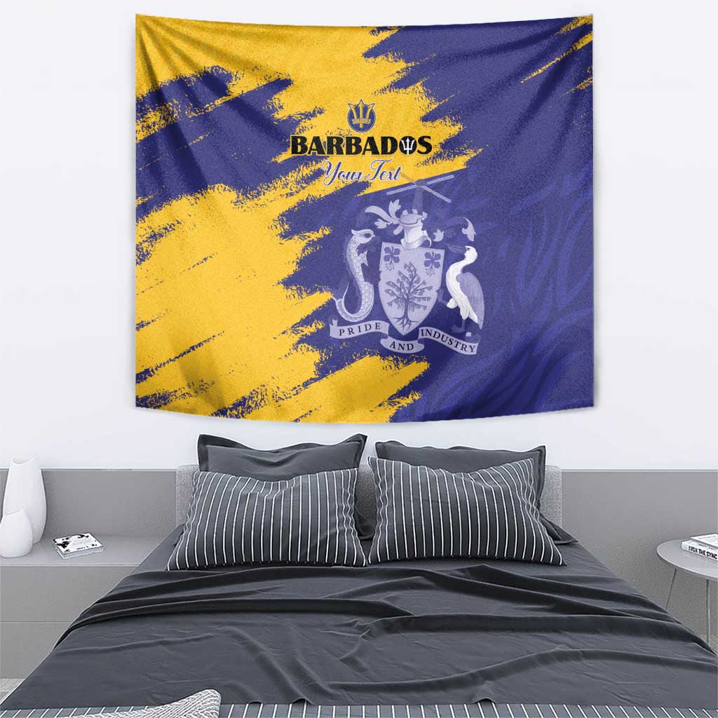 Custom Barbados Royals Cricket Tapestry Coat Of Arms Flag Style