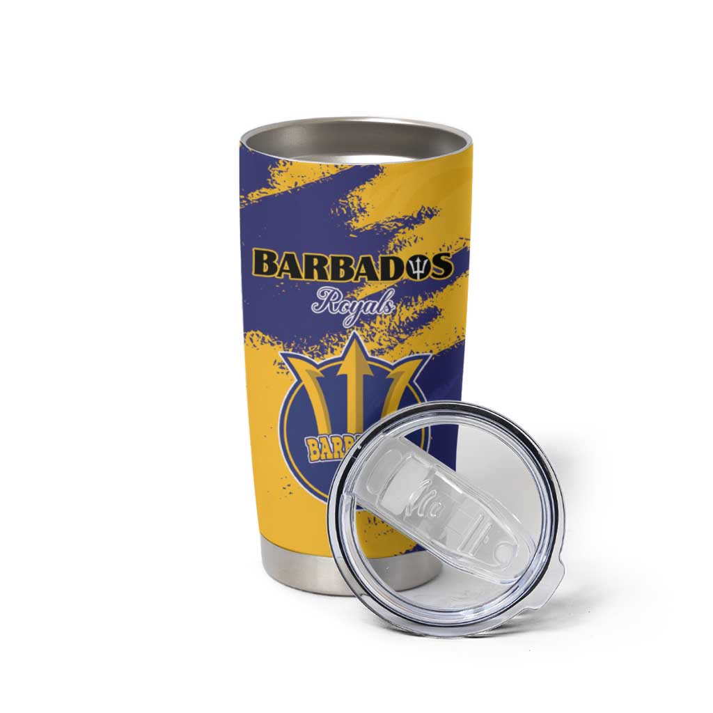 Custom Barbados Royals Cricket Tumbler Cup Coat Of Arms Flag Style