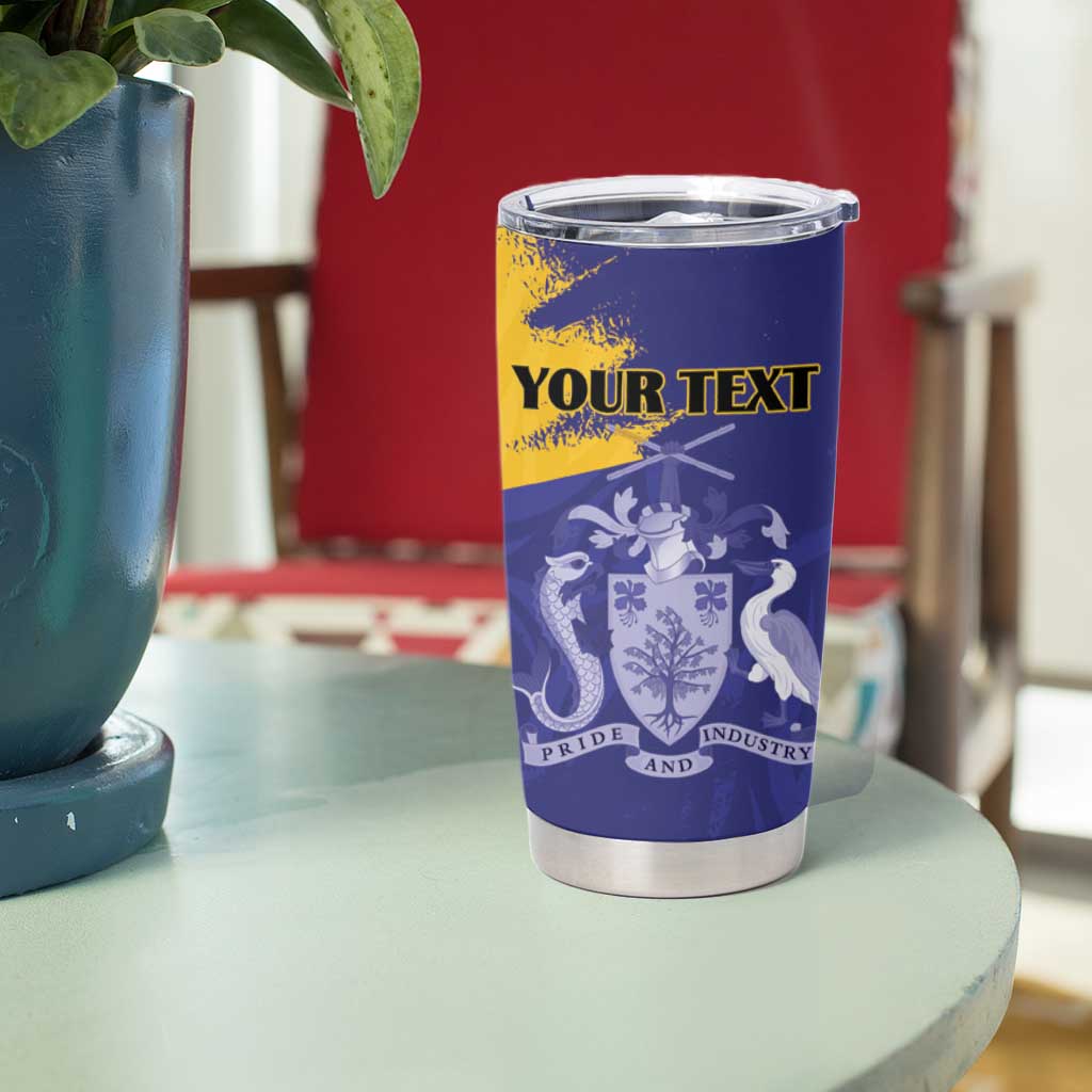 Custom Barbados Royals Cricket Tumbler Cup Coat Of Arms Flag Style