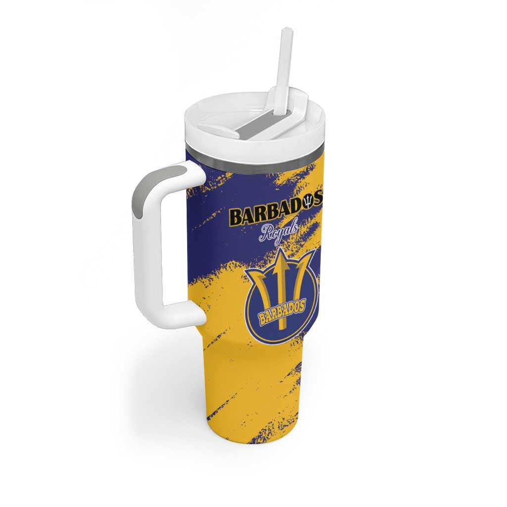 Custom Barbados Royals Cricket Tumbler With Handle Coat Of Arms Flag Style