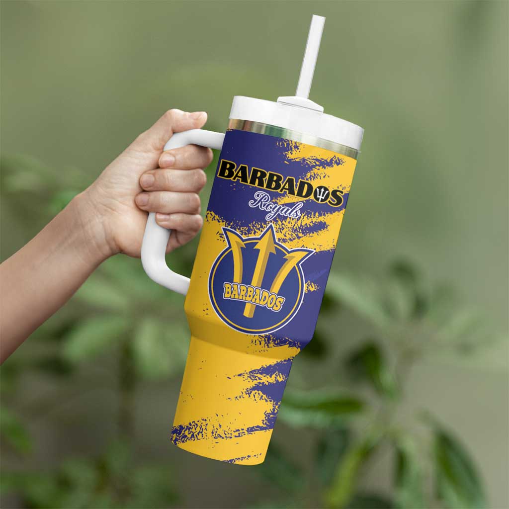 Custom Barbados Royals Cricket Tumbler With Handle Coat Of Arms Flag Style