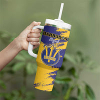 Custom Barbados Royals Cricket Tumbler With Handle Coat Of Arms Flag Style