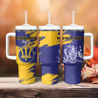 Custom Barbados Royals Cricket Tumbler With Handle Coat Of Arms Flag Style
