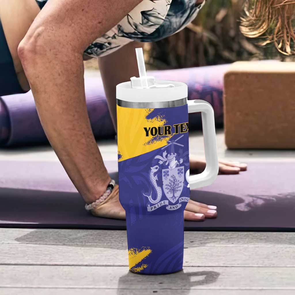 Custom Barbados Royals Cricket Tumbler With Handle Coat Of Arms Flag Style