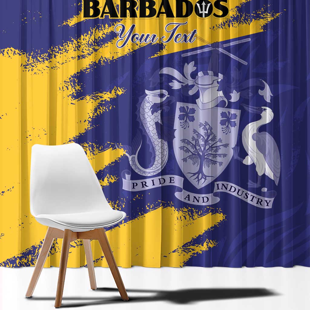 Custom Barbados Royals Cricket Window Curtain Coat Of Arms Flag Style