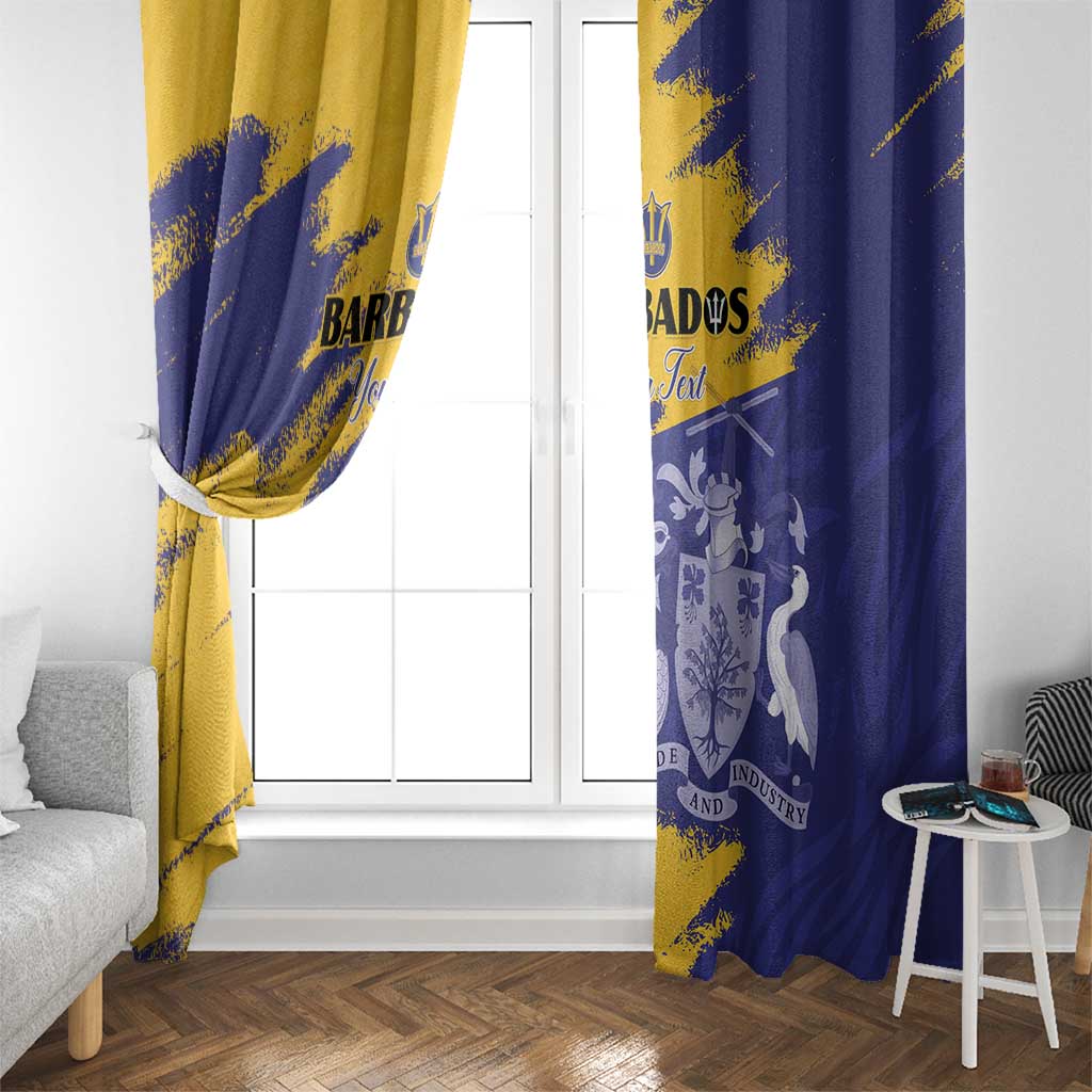 Custom Barbados Royals Cricket Window Curtain Coat Of Arms Flag Style