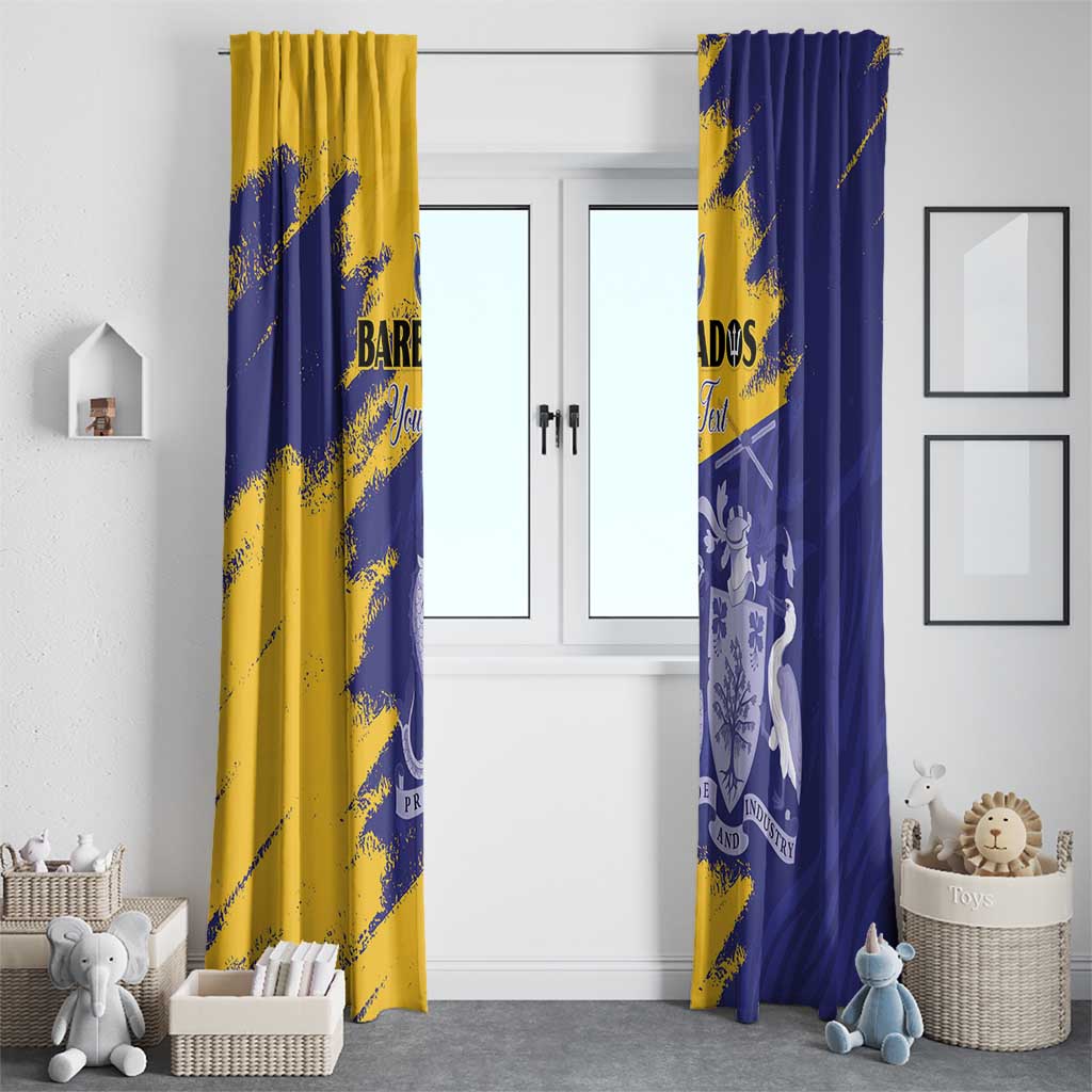 Custom Barbados Royals Cricket Window Curtain Coat Of Arms Flag Style