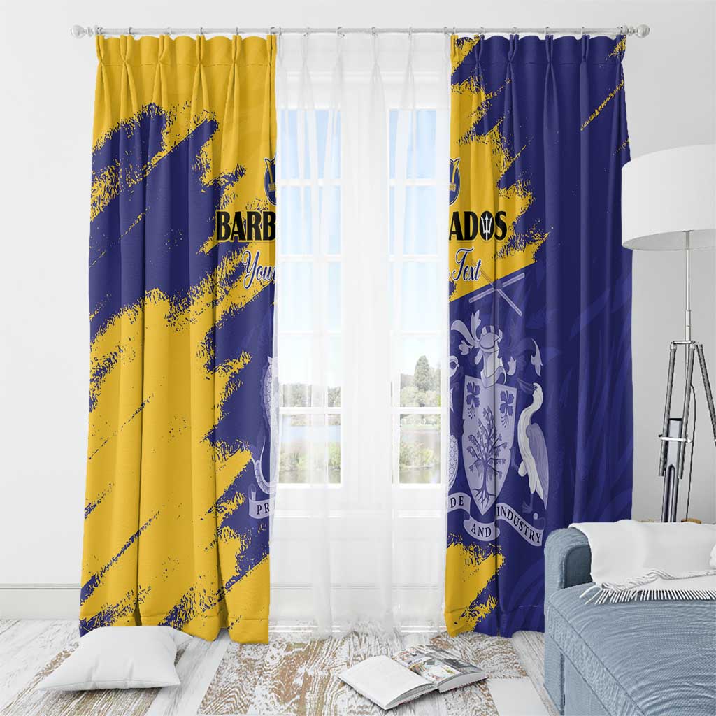 Custom Barbados Royals Cricket Window Curtain Coat Of Arms Flag Style