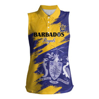 Custom Barbados Royals Cricket Women Sleeveless Polo Shirt Coat Of Arms Flag Style