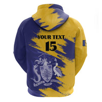 Custom Barbados Royals Cricket Zip Hoodie Coat Of Arms Flag Style
