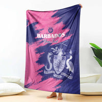 Custom Barbados Royals Cricket Blanket Coat Of Arms Pink - Blue Color