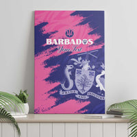 Custom Barbados Royals Cricket Canvas Wall Art Coat Of Arms Pink - Blue Color