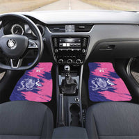 Custom Barbados Royals Cricket Car Mats Coat Of Arms Pink - Blue Color
