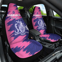 Custom Barbados Royals Cricket Car Seat Cover Coat Of Arms Pink - Blue Color