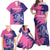Custom Barbados Royals Cricket Family Matching Off Shoulder Maxi Dress and Hawaiian Shirt Coat Of Arms Pink - Blue Color