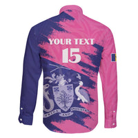 Custom Barbados Royals Cricket Family Matching Puletasi and Hawaiian Shirt Coat Of Arms Pink - Blue Color