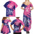Custom Barbados Royals Cricket Family Matching Summer Maxi Dress and Hawaiian Shirt Coat Of Arms Pink - Blue Color