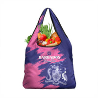 Custom Barbados Royals Cricket Grocery Bag Coat Of Arms Pink - Blue Color
