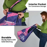 Custom Barbados Royals Cricket Grocery Bag Coat Of Arms Pink - Blue Color