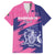 Custom Barbados Royals Cricket Hawaiian Shirt Coat Of Arms Pink - Blue Color