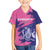 Custom Barbados Royals Cricket Hawaiian Shirt Coat Of Arms Pink - Blue Color