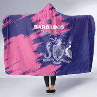 Custom Barbados Royals Cricket Hooded Blanket Coat Of Arms Pink - Blue Color