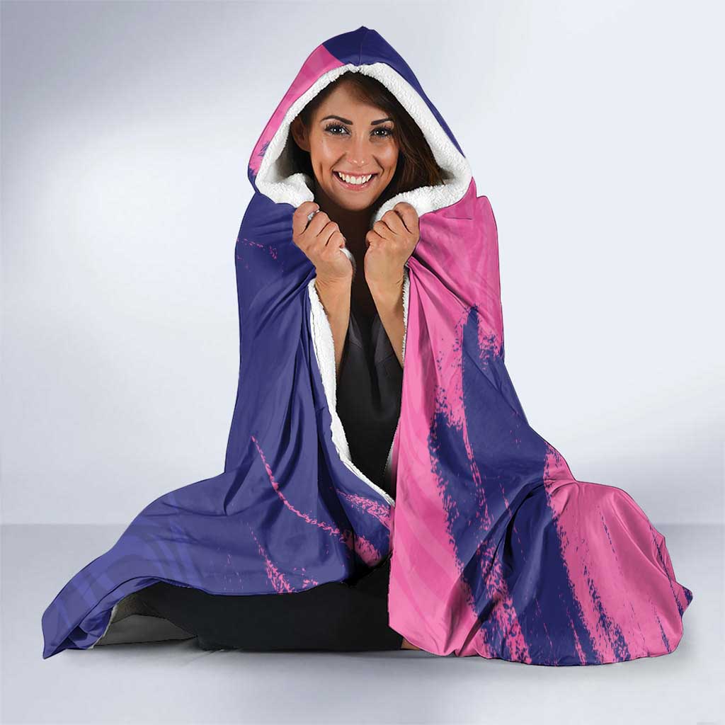 Custom Barbados Royals Cricket Hooded Blanket Coat Of Arms Pink - Blue Color