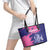 Custom Barbados Royals Cricket Leather Tote Bag Coat Of Arms Pink - Blue Color