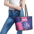 Custom Barbados Royals Cricket Leather Tote Bag Coat Of Arms Pink - Blue Color