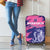 Custom Barbados Royals Cricket Luggage Cover Coat Of Arms Pink - Blue Color