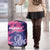 Custom Barbados Royals Cricket Luggage Cover Coat Of Arms Pink - Blue Color