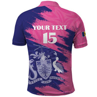 Custom Barbados Royals Cricket Polo Shirt Coat Of Arms Pink - Blue Color