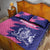 Custom Barbados Royals Cricket Quilt Bed Set Coat Of Arms Pink - Blue Color