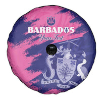 Custom Barbados Royals Cricket Spare Tire Cover Coat Of Arms Pink - Blue Color