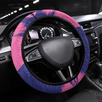 Barbados Royals Cricket Steering Wheel Cover Coat Of Arms Pink - Blue Color