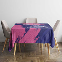 Custom Barbados Royals Cricket Tablecloth Coat Of Arms Pink - Blue Color