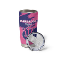 Custom Barbados Royals Cricket Tumbler Cup Coat Of Arms Pink - Blue Color