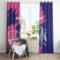 Custom Barbados Royals Cricket Window Curtain Coat Of Arms Pink - Blue Color