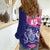 Custom Barbados Royals Cricket Women Casual Shirt Coat Of Arms Pink - Blue Color