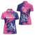 Custom Barbados Royals Cricket Women Polo Shirt Coat Of Arms Pink - Blue Color