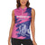 Custom Barbados Royals Cricket Women Sleeveless Polo Shirt Coat Of Arms Pink - Blue Color