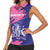 Custom Barbados Royals Cricket Women Sleeveless Polo Shirt Coat Of Arms Pink - Blue Color