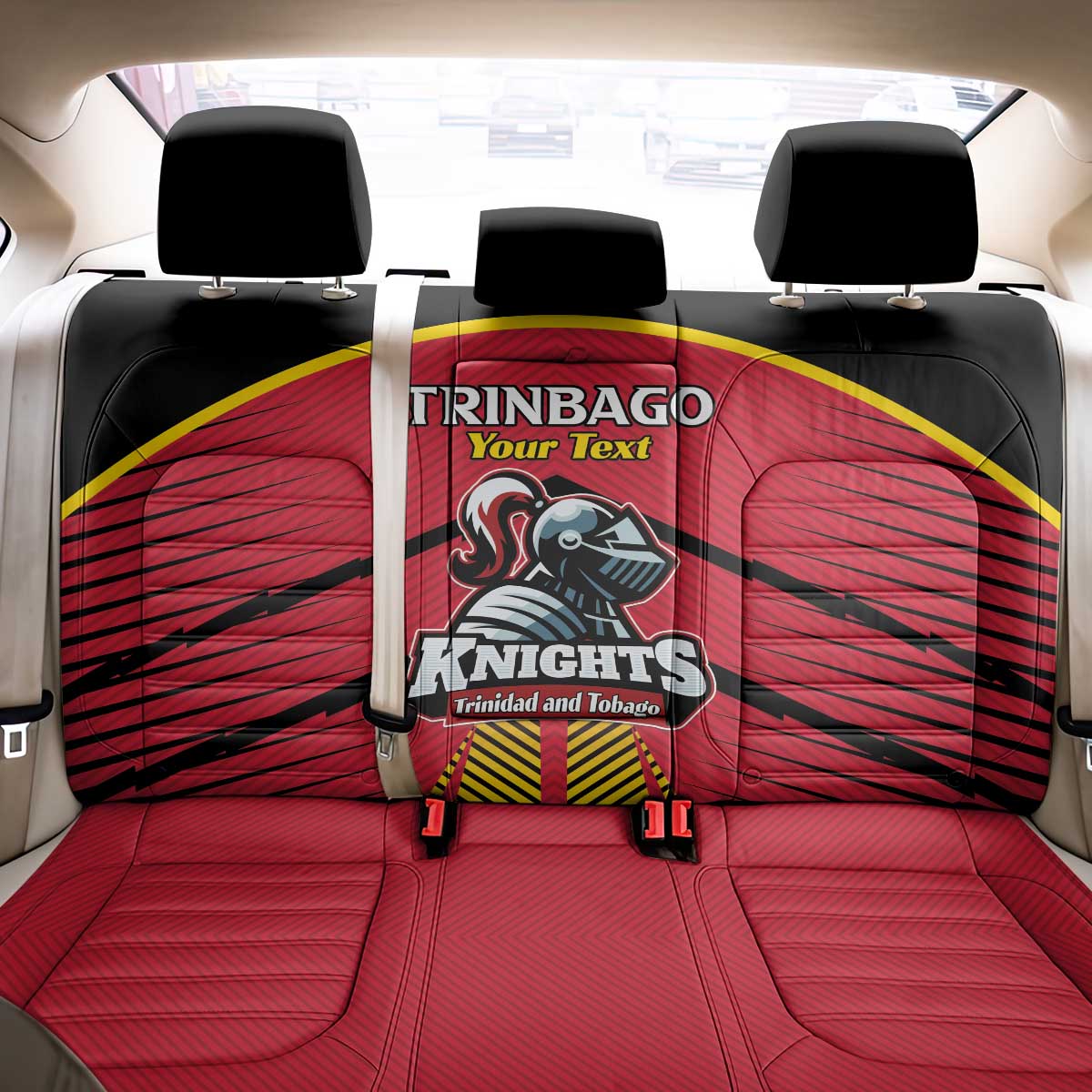 Custom Trinidad and Tobago Cricket Back Car Seat Cover Wave Yuh Flag - Trinbago Strong