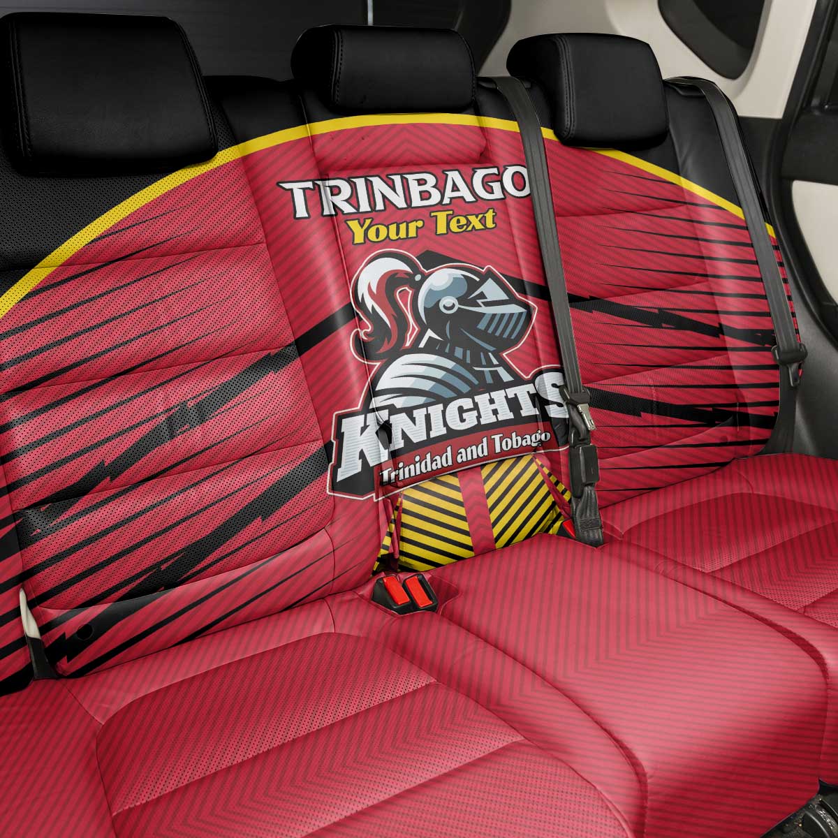 Custom Trinidad and Tobago Cricket Back Car Seat Cover Wave Yuh Flag - Trinbago Strong