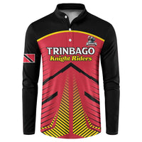Custom Trinidad and Tobago Cricket Button Sweatshirt Wave Yuh Flag - Trinbago Strong