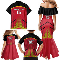 Custom Trinidad and Tobago Cricket Family Matching Mermaid Dress and Hawaiian Shirt Wave Yuh Flag - Trinbago Strong