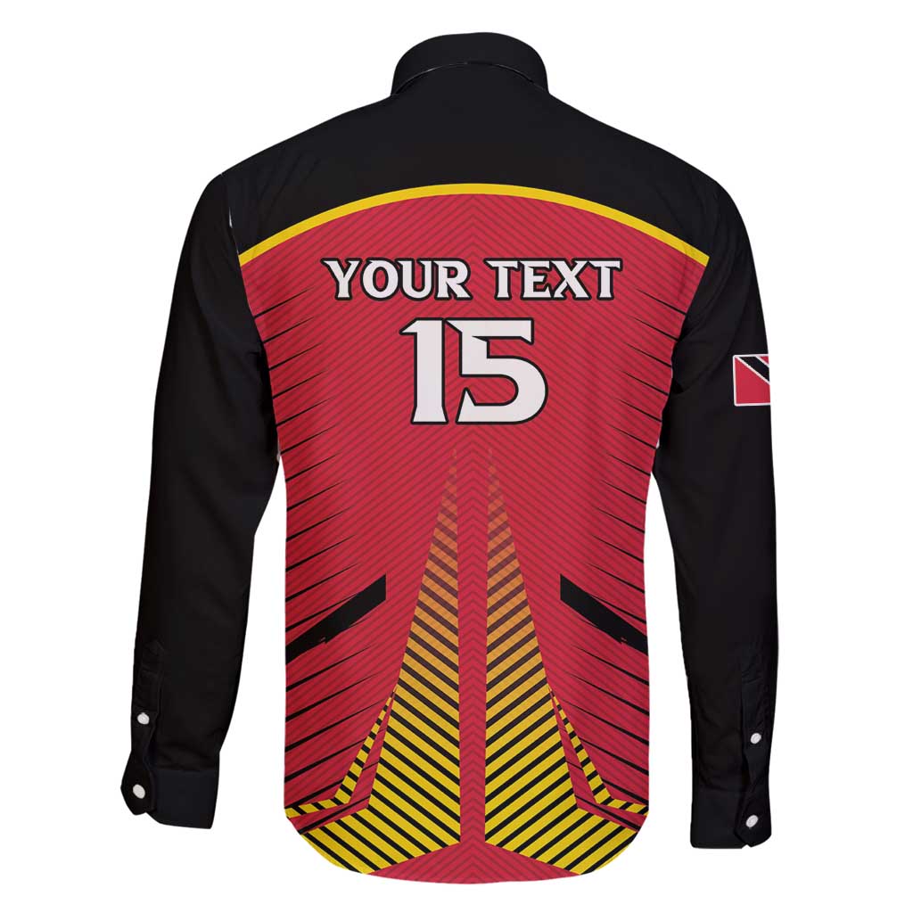 Custom Trinidad and Tobago Cricket Family Matching Off Shoulder Maxi Dress and Hawaiian Shirt Wave Yuh Flag - Trinbago Strong